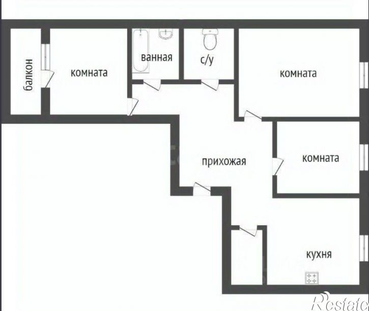 3-комн квартира городской округ Курган