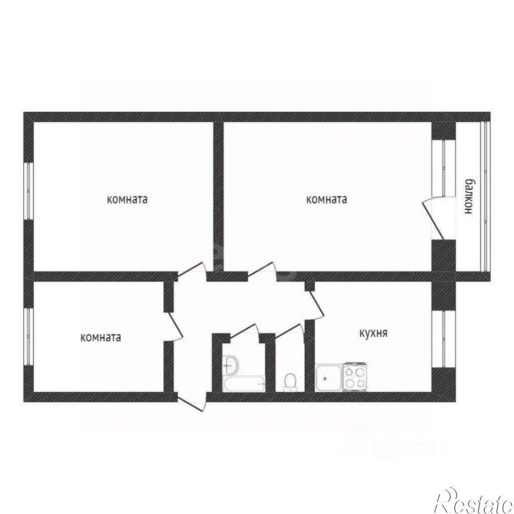 3-комн квартира городской округ Курган