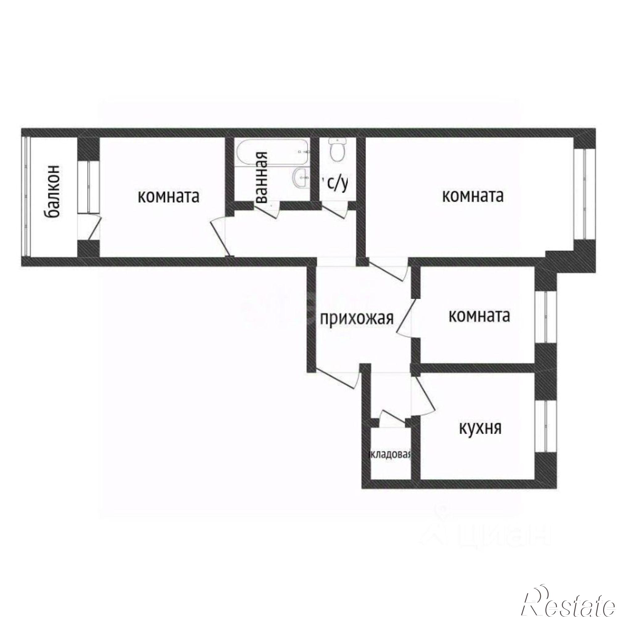 Купить квартиру за 6 100 000 рублей на городской округ Курган