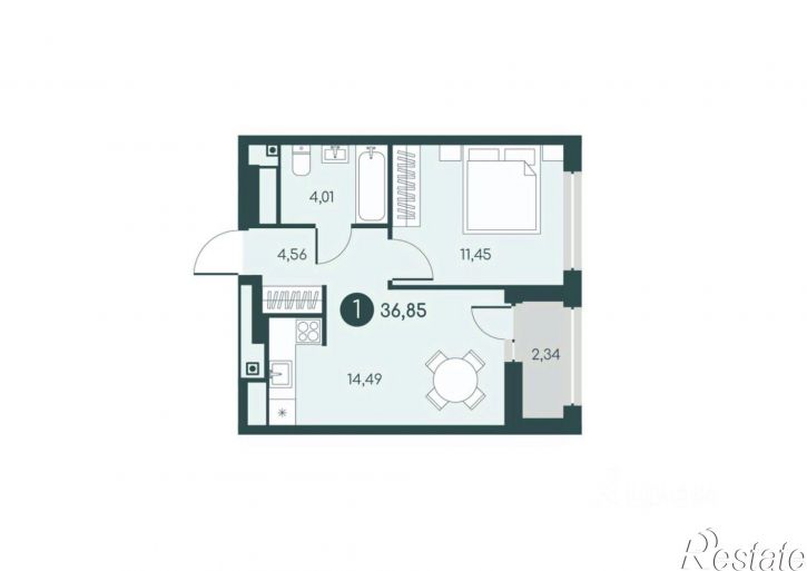 1-комн квартира в новом доме Шадринский тракт