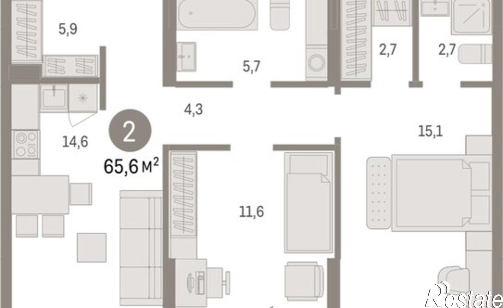 Купить квартиру за 10 370 000 рублей на Пролетарская улица, 40