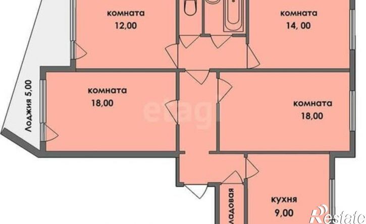 4-комн квартира жилой район Заозёрный, 6-й микрорайон, 26