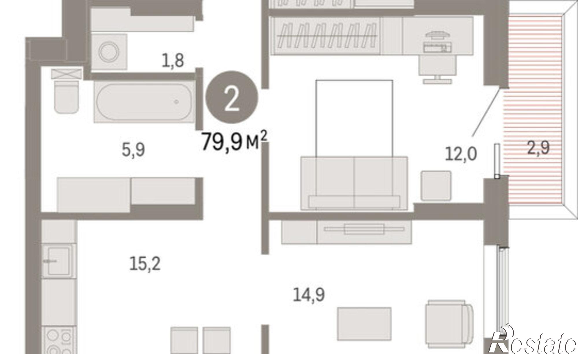 Купить квартиру за 12 400 000 рублей на Пролетарская улица, 40
