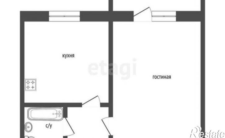 1-комн квартира улица Гагарина, 36Б,  д. 36Б