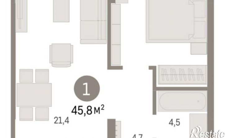 1-комн квартира в новом доме Пролетарская улица, 40,  д. 40