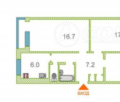 3-комн, 63кв м, этаж 3/5 Песчаный пер, 7
