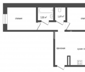 2-комн, 56кв м, этаж 8/17 жилой район Заозёрный, 7-й микрорайон, 12