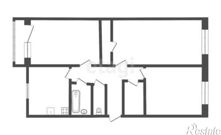 3-комн квартира улица Дзержинского, 6А,  д. 6А