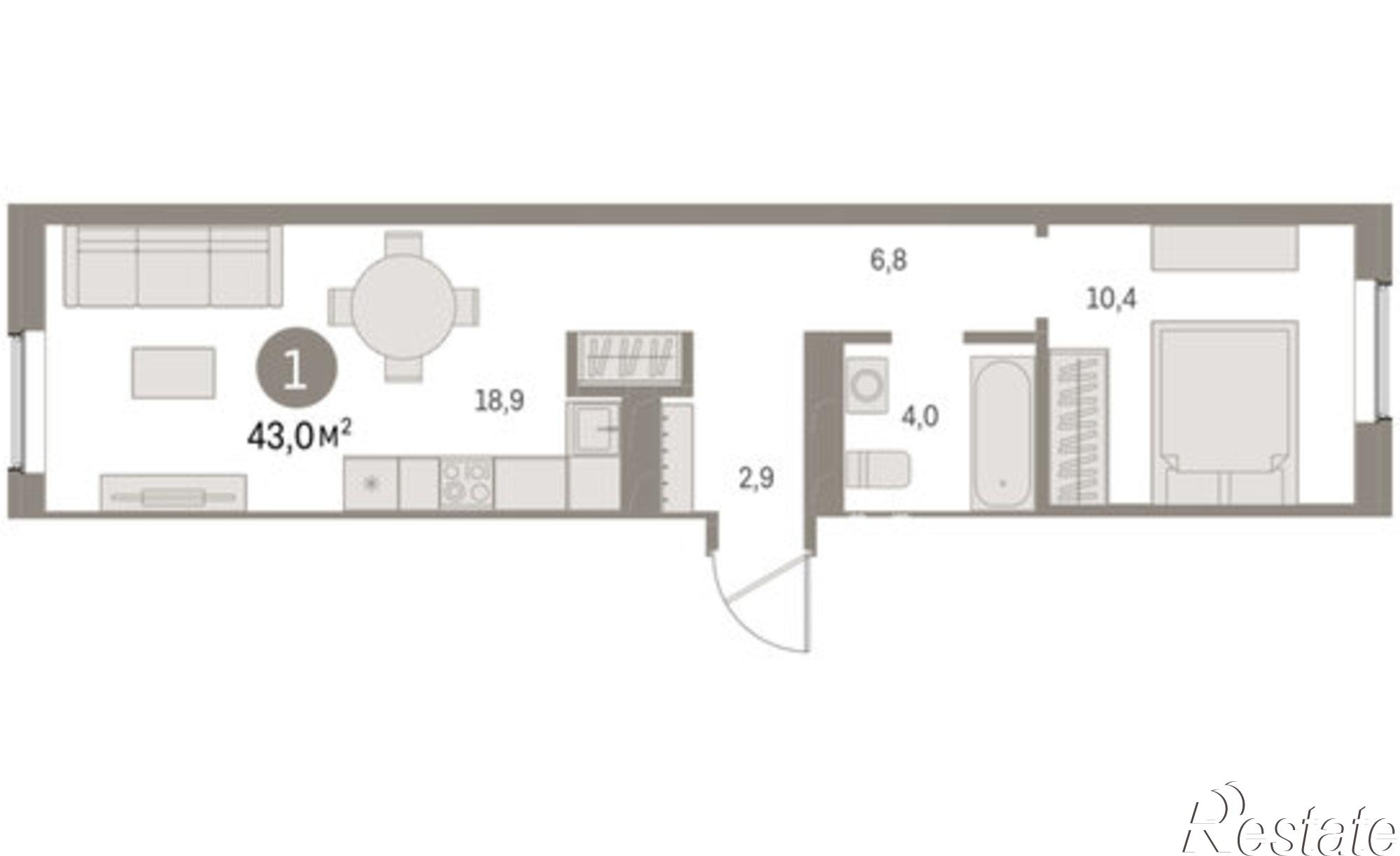 Купить квартиру за 6 960 000 рублей на Пролетарская улица, 40