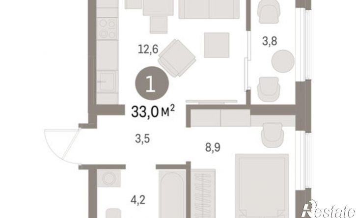 1-комн квартира в новом доме ул Пролетарская, 40а,  д. 40а