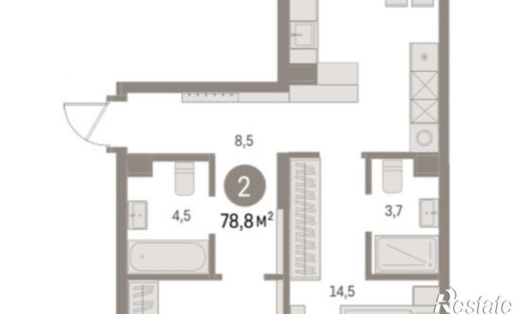 2-комн квартира в новом доме Пролетарская улица, 40,  д. 40