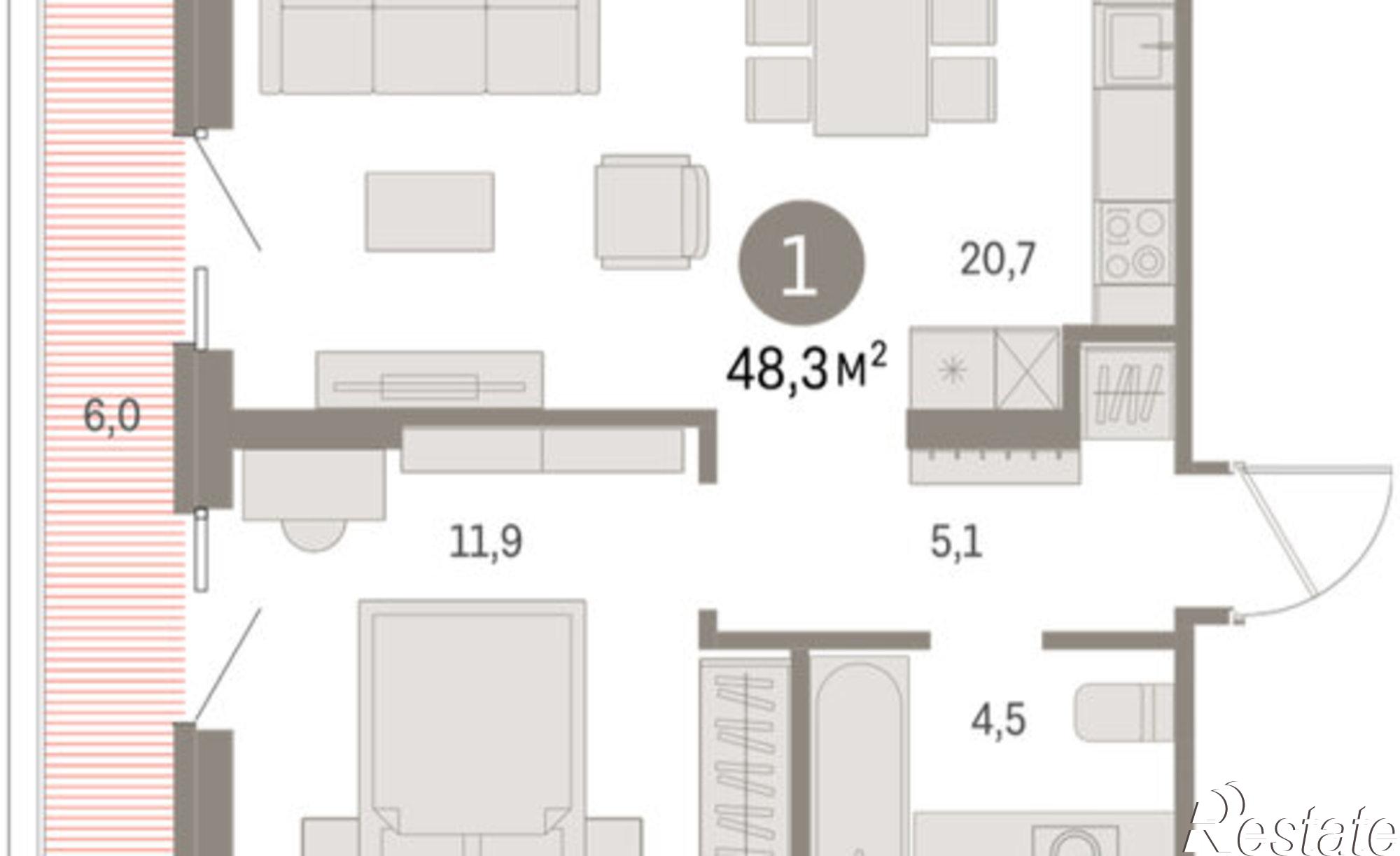 Купить квартиру за 6 800 000 рублей на ул Пролетарская, 40а