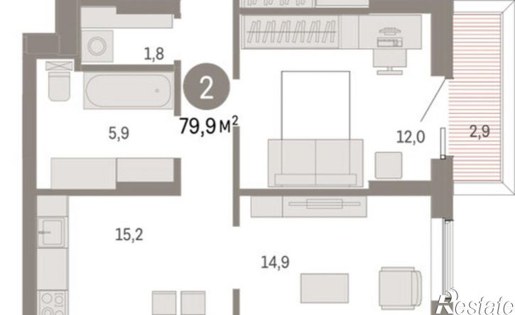 2-комн квартира в новом доме Пролетарская улица, 40,  д. 40