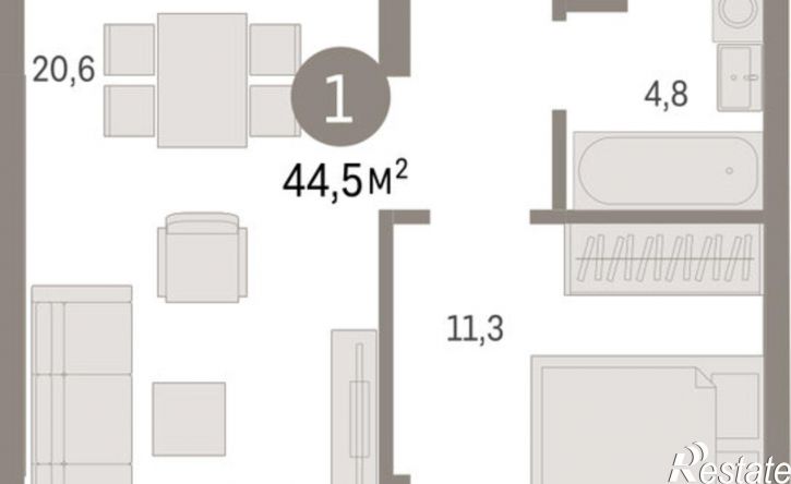 1-комн квартира в новом доме ул Пролетарская, 40а,  д. 40а