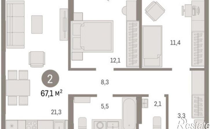 2-комн квартира в новом доме Пролетарская улица, 40,  д. 40