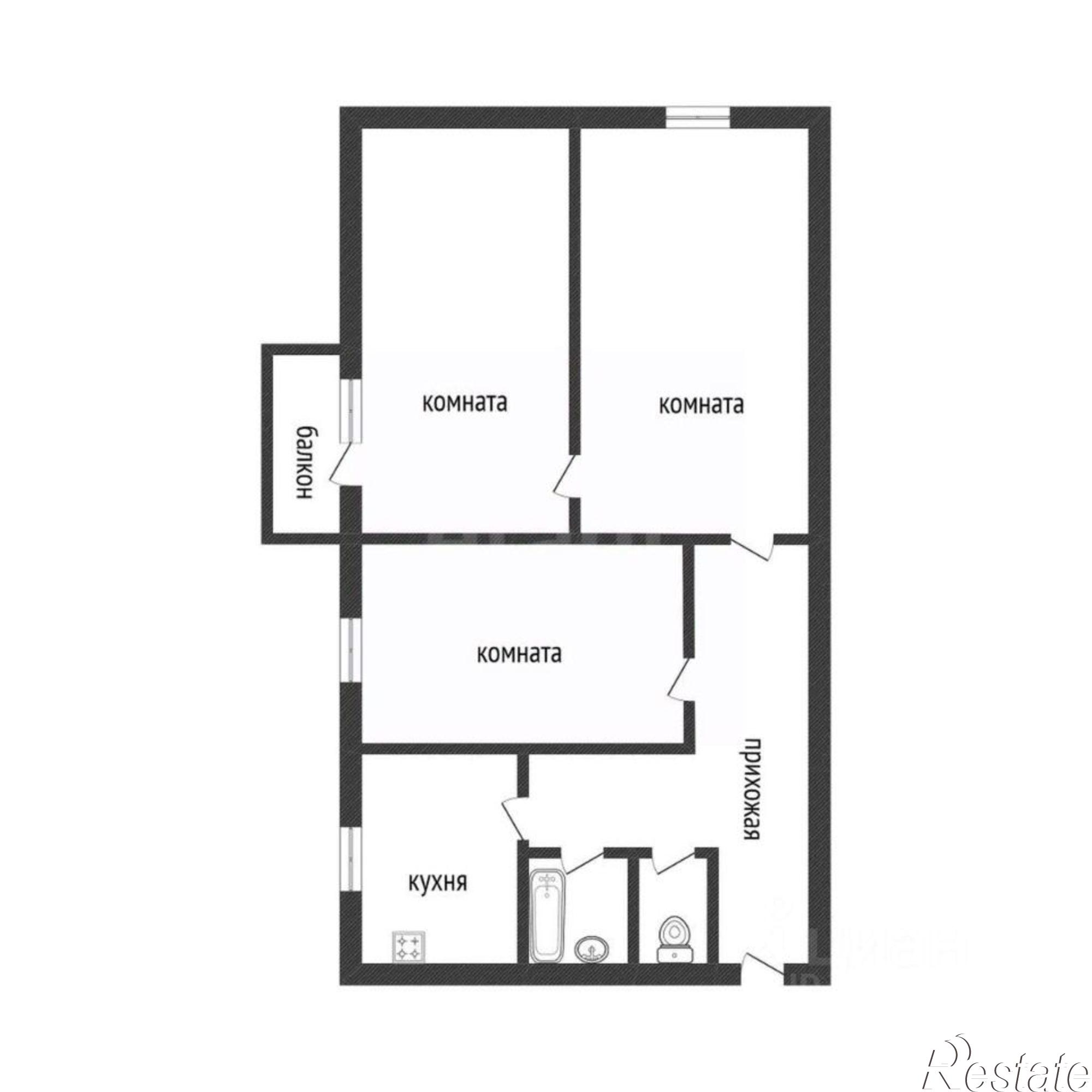 Купить квартиру за 3 400 000 рублей на улица Карбышева, 62