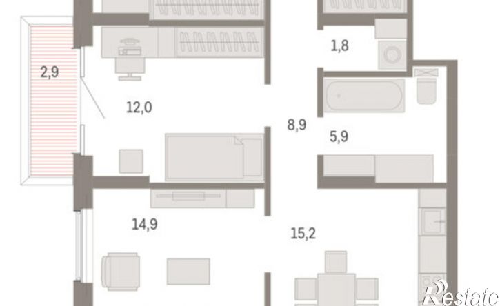 2-комн квартира в новом доме Пролетарская улица, 40,  д. 40