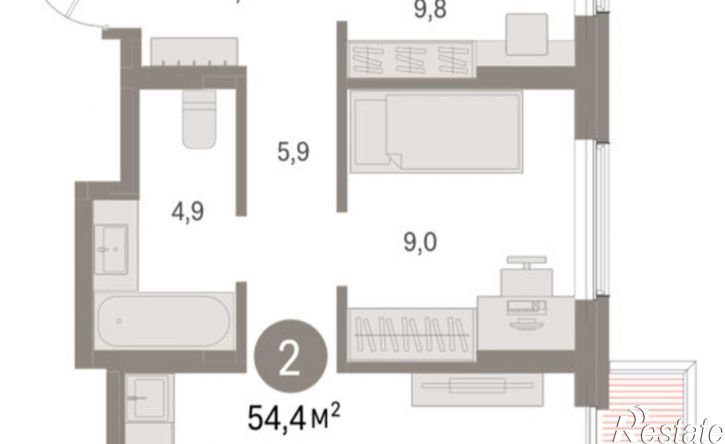 2-комн квартира в новом доме ул Пролетарская, 40а,  д. 40а