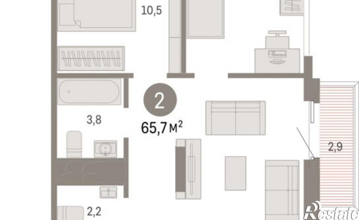 2-комн квартира в новом доме ул Пролетарская, 40а,  д. 40а