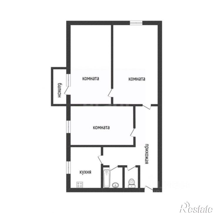 3-комн квартира улица Карбышева, 62,  д. 62