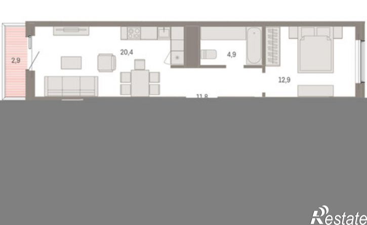 2-комн квартира в новом доме ул Пролетарская, 40а,  д. 40а