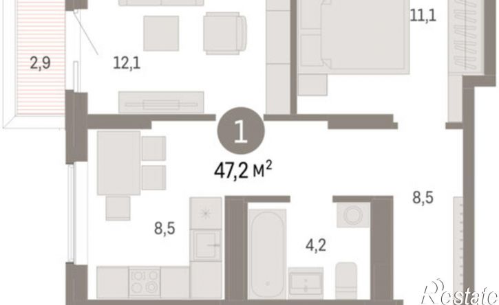 2-комн квартира в новом доме ул Пролетарская, 40а,  д. 40а