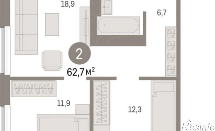 2-комн квартира в новом доме ул Пролетарская, 40а,  д. 40а