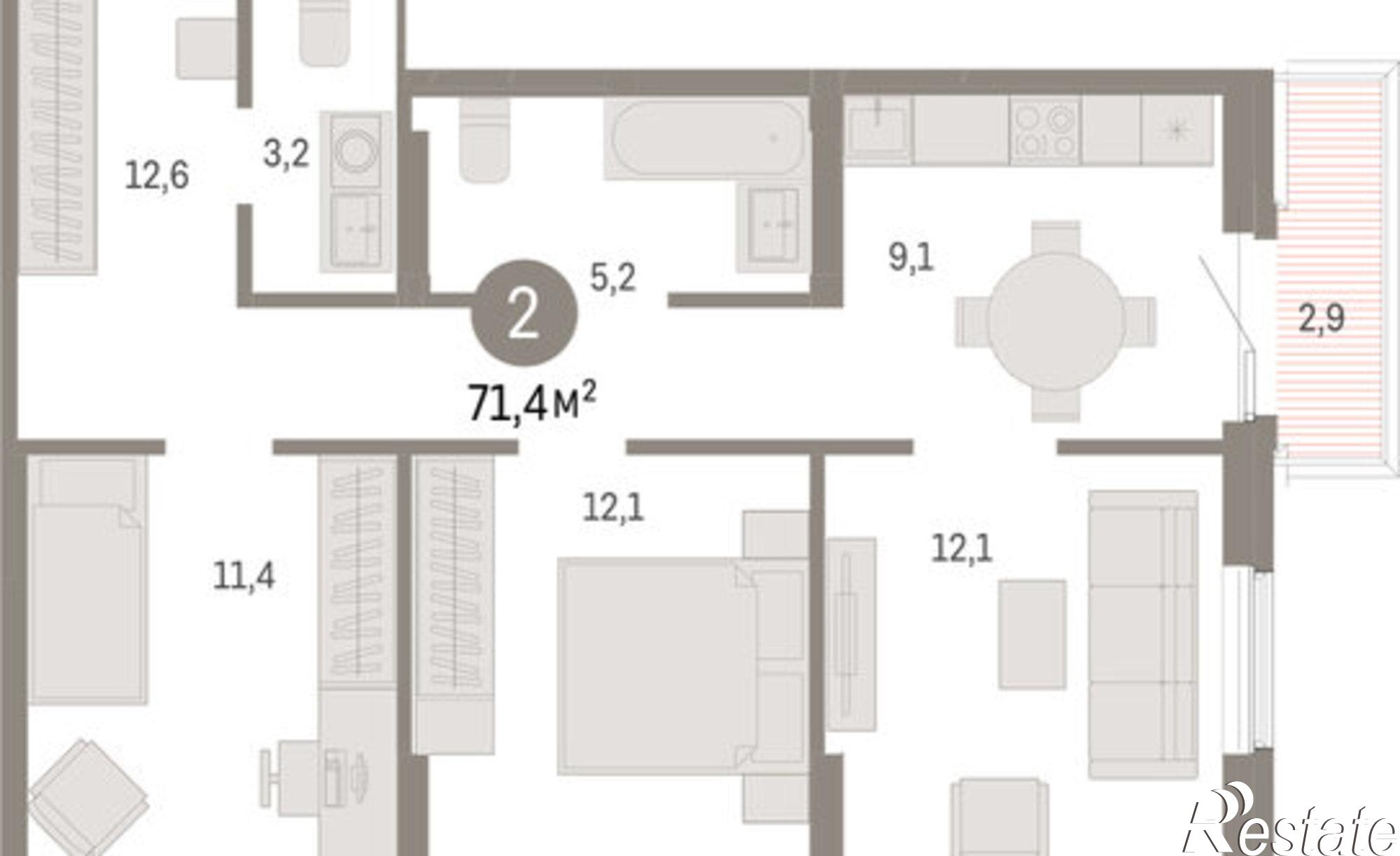 Купить квартиру за 10 190 000 рублей на Пролетарская улица, 40