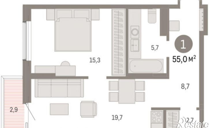 1-комн квартира в новом доме Пролетарская улица, 40,  д. 40