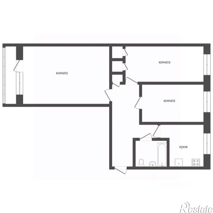 3-комн квартира Куртамышская улица, 18,  д. 18