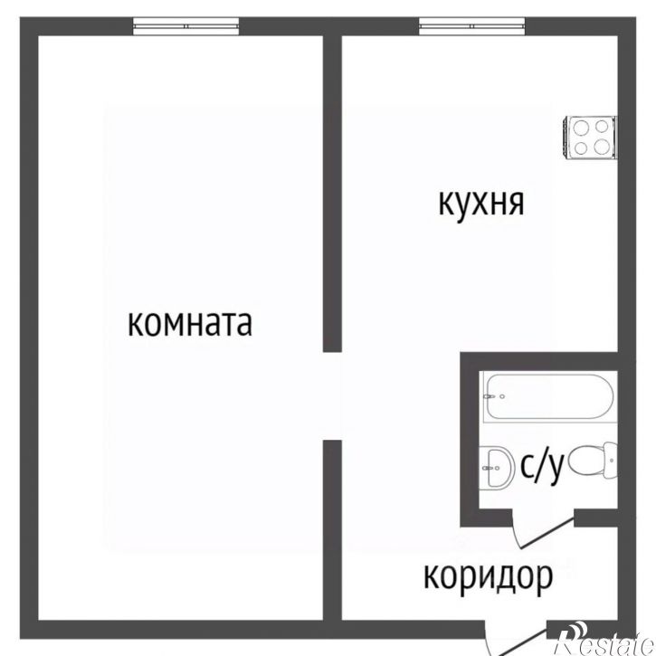 1-комн квартира улица Алексеева, 9,  д. 9