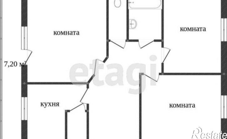 3-комн квартира жилой район Заозёрный, 2-й микрорайон, 21