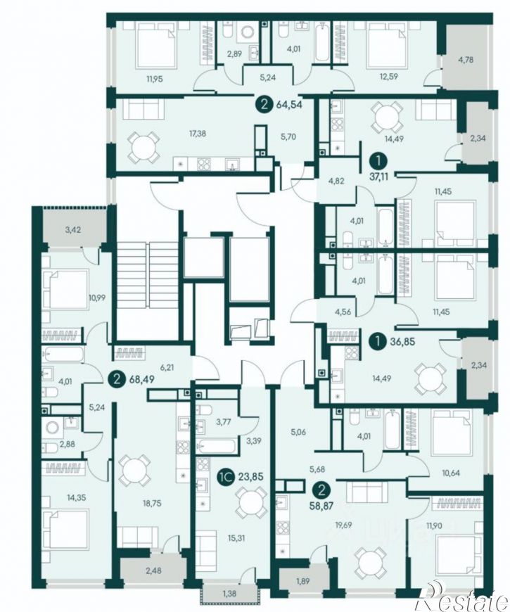 1-комн квартира в новом доме 5-я Чистополевая улица, 7 к1,  д. 7 к1