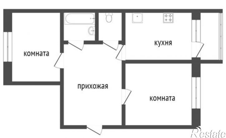 2-комн квартира жилой район Заозёрный, 3-й микрорайон, 31
