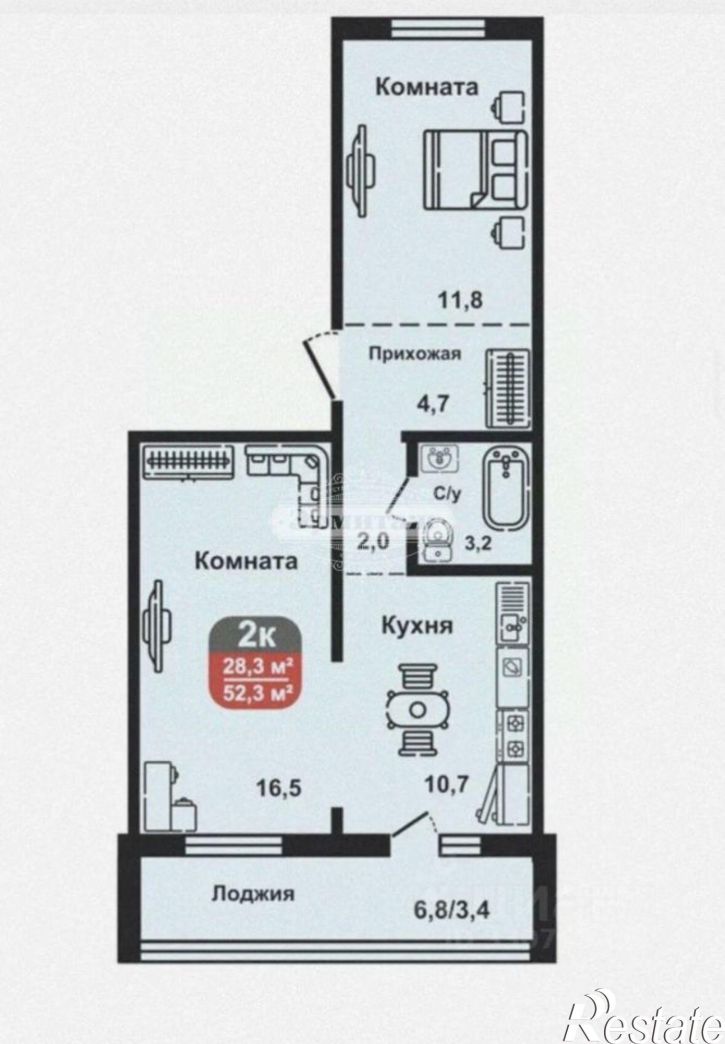 2-комн квартира улица Дзержинского, 15,  д. 15