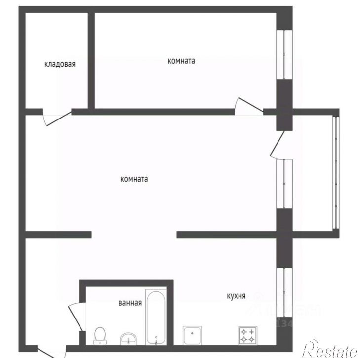 2-комн квартира ул Яблочкина, 4б,  д. 4б
