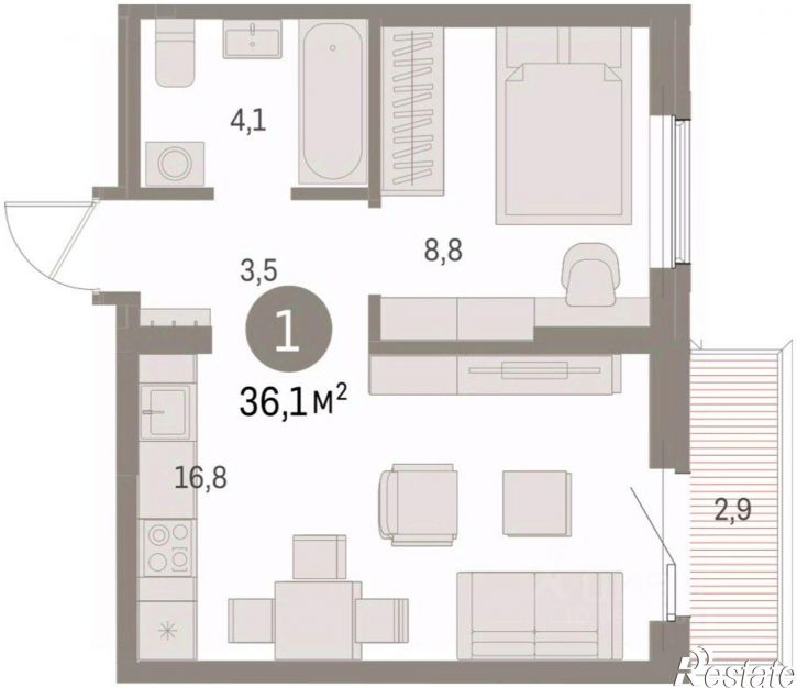 2-комн квартира в новом доме ул Пролетарская, 40а,  д. 40а