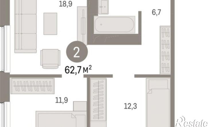 2-комн квартира в новом доме ул Пролетарская, 40а,  д. 40а
