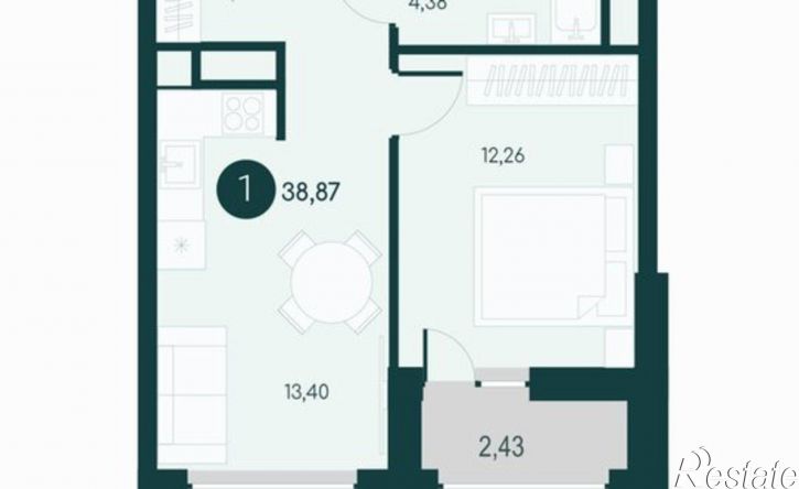 1-комн квартира 5-я Чистополевая улица, 7 к1,  д. 7 к1
