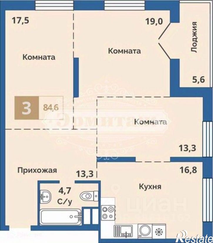 3-комн квартира улица Куйбышева, 141,  д. 141