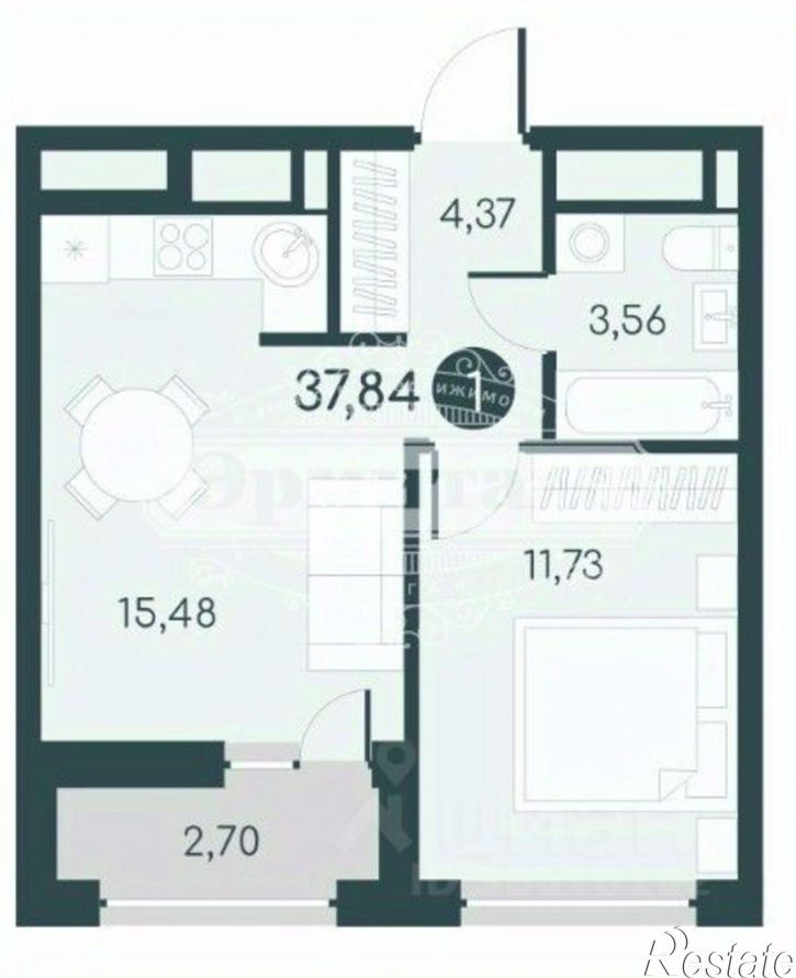 1-комн квартира улица Содружества, 7 к2,  д. 7 к2
