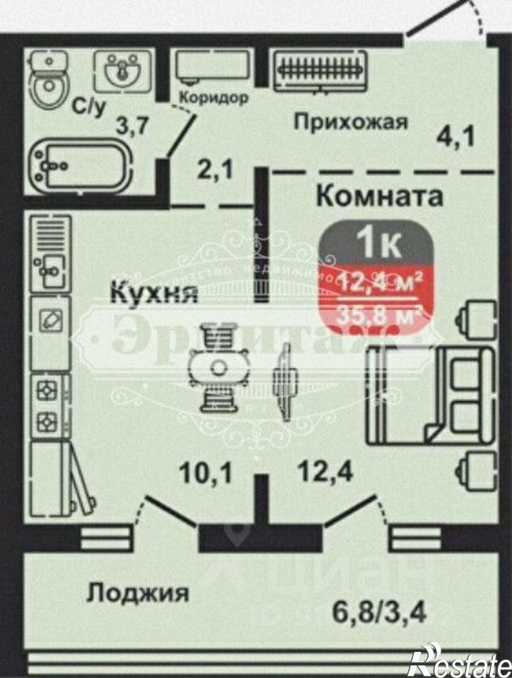1-комн квартира улица Дзержинского, 20,  д. 20