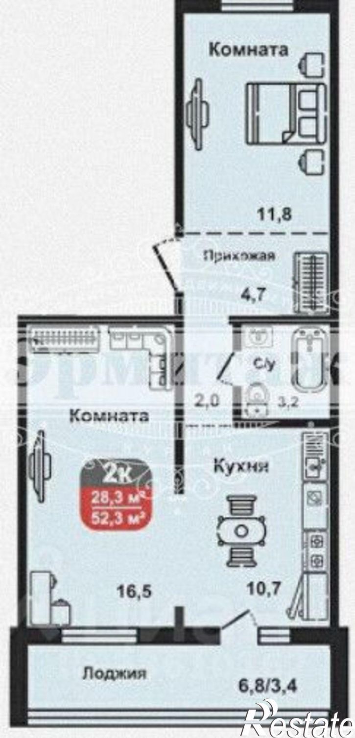 2-комн квартира улица Дзержинского, 20,  д. 20