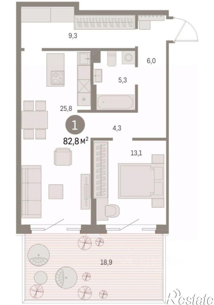 1-комн квартира в новом доме ул Пролетарская, 40а,  д. 40а