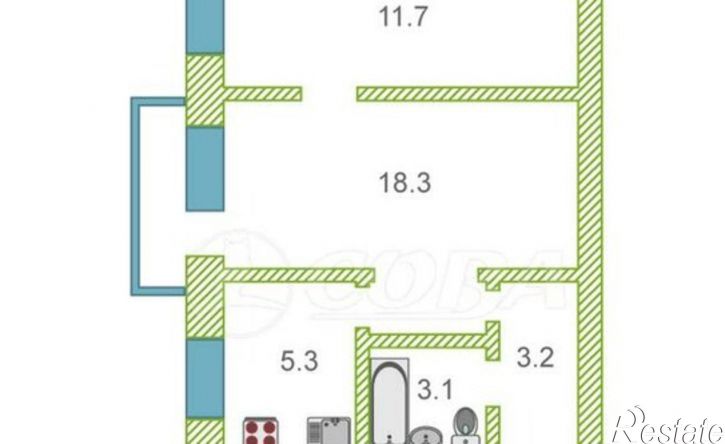 2-комн квартира ул Карбышева, 1,  д. 1