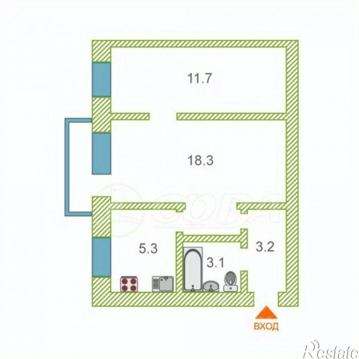 2-комн квартира ул Карбышева, 1,  д. 1