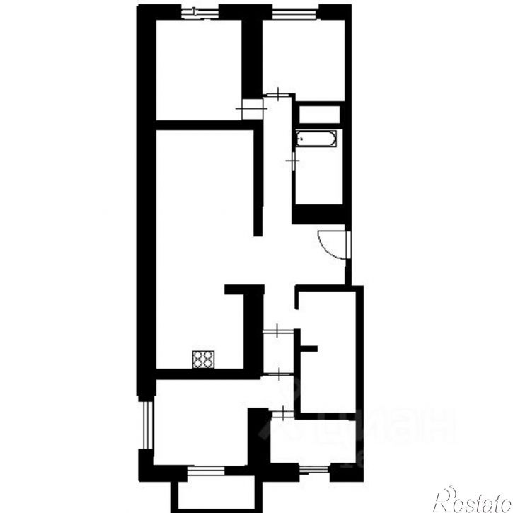 2-комн квартира ул Криволапова, 19,  д. 19