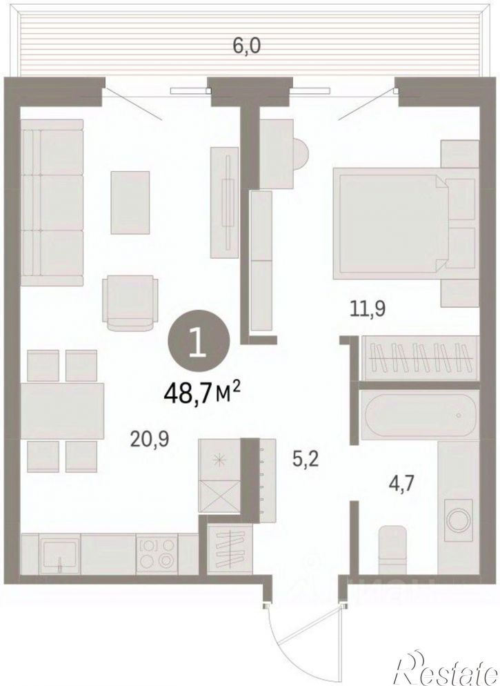 2-комн квартира в новом доме ул Пролетарская, 40а,  д. 40а