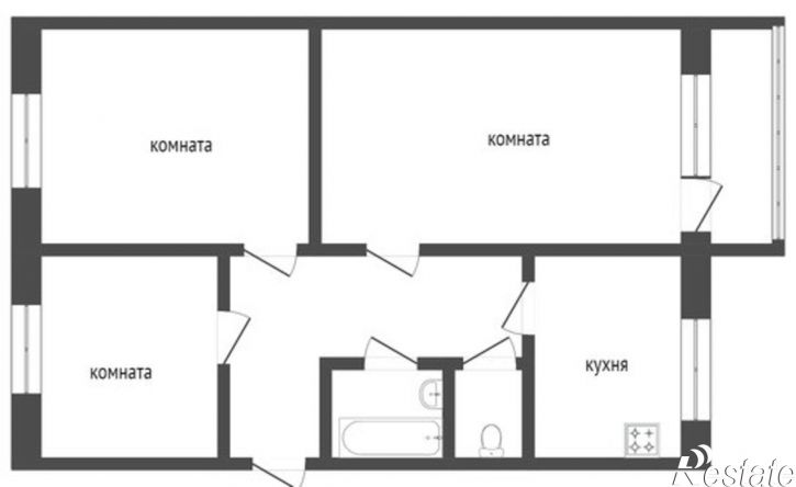 3-комн квартира жилой район Заозёрный, 5-й микрорайон, 14