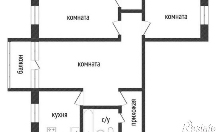 3-комн квартира ул Криволапова, 15,  д. 15